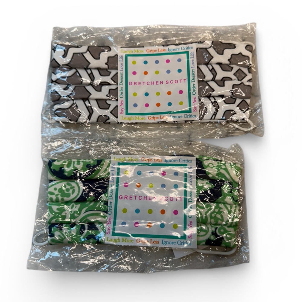 Gretchen Scott Rio Gio & Plentiful Paisley Set of 2 Face Masks NWT